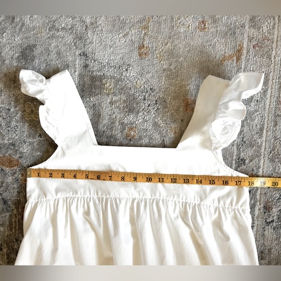 Compania Fantastica White Mini Tiered Poplin Dress with Pockets Size M - Picture 11 of 12